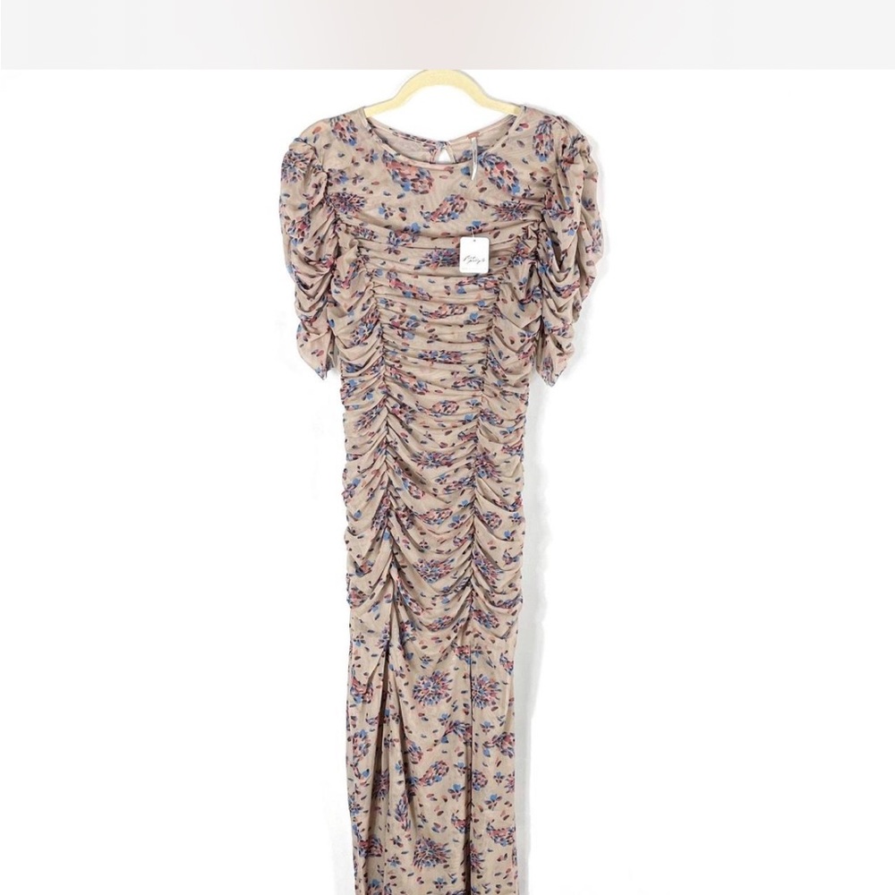 Free People Briella Floral  Ruched Maxi Dress